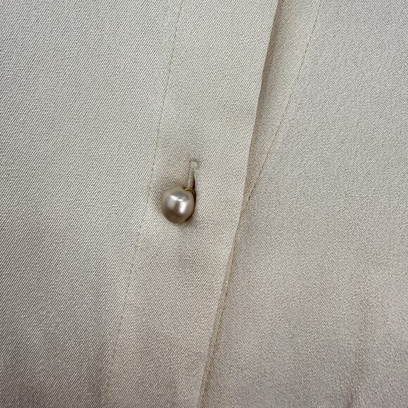 Vince Relaxed Band Collar Shirt Women oversized XS Light Shiny Peach Long Sleeve - Picture 4 of 9